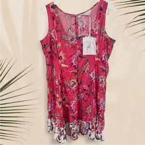 NEW Sundance Cino Tiki Coral Floral Mini Dress
